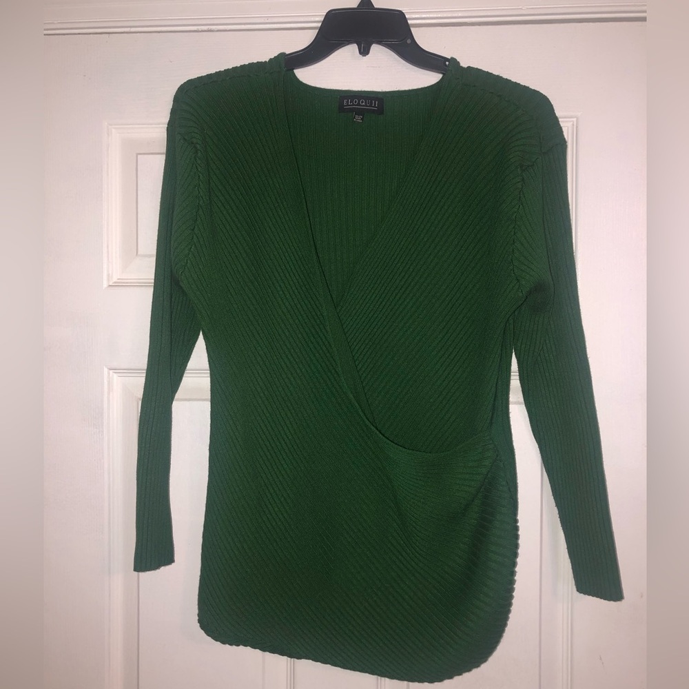Eloquii Size 22/24 Wrap Long Sleeve Sweater
